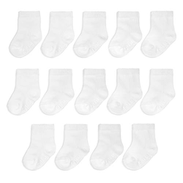 Fruit of the Loom Baby 14-Pack Grow & Fit Flex Zones Cotton Stretch Socks - Unisex, Girls, Boys (2-4...