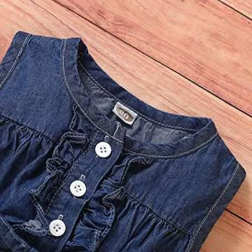 Adorable Denim Sunflower Dresses for Toddler Girls