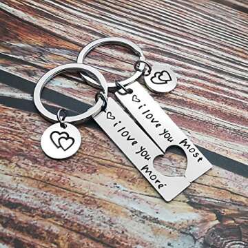Vadaka Couple Gifts Keychain Set - Matching "I Love You" Keychains for Couples