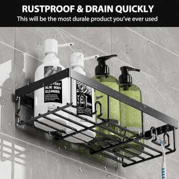 Moforoco Adhesive Shower Caddy Organizer Shelves Rack - 5 Pack Corner Bathroom Storage Organization, Home & Kitchen Decor Inside RV Accessories, Hanging First Apartment Household Camper Essentials