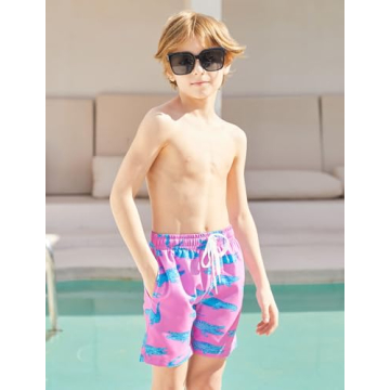 uideazone Boys Swim Trunks with Fun Graphics for Kids