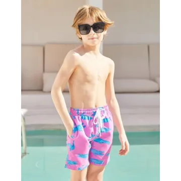 uideazone Boys Swim Trunks with Fun Graphics for Kids
