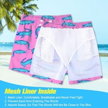 uideazone Boys Swim Trunks with Fun Graphics for Kids