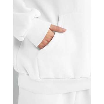 AUTOMET Sweatsuits Women 2 Piece Outfit Lounge Two Piece Sets Fall Fashion 2024 Tracksuits Oversized Sweatshirt and Sweatpants Casual Teen Girls Clothing White M