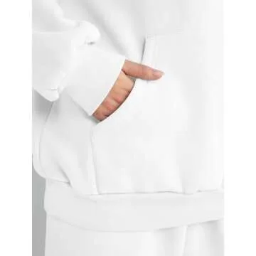 AUTOMET Sweatsuits Women 2 Piece Outfit Lounge Two Piece Sets Fall Fashion 2024 Tracksuits Oversized Sweatshirt and Sweatpants Casual Teen Girls Clothing White M