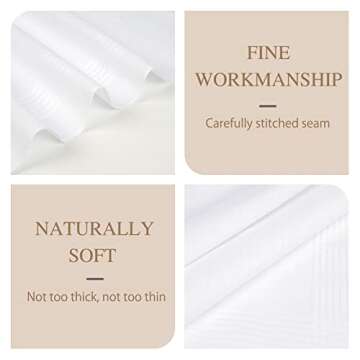 Selected Hanky Men's Handkerchiefs,100% Soft Cotton,White Classic Hankie Pack of 12
