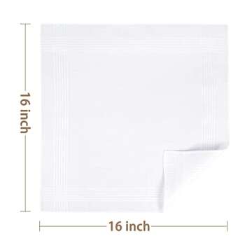 Selected Hanky Men's Handkerchiefs,100% Soft Cotton,White Classic Hankie Pack of 12