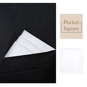 Selected Hanky Men's Handkerchiefs, 100% Cotton Pack of 12