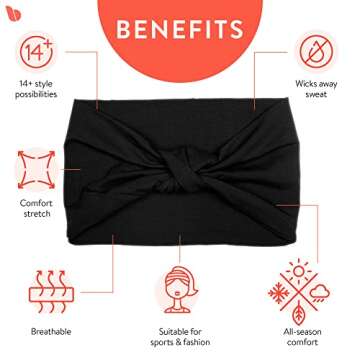 BLOM Non Slip Headbands - Wide Headbands for Women - Yoga Headbands for Women - Workout Headbands fo...