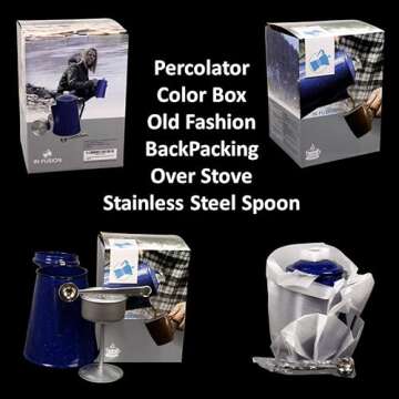 Camping Coffee Percolator with Enamel Finish for 12 Cups