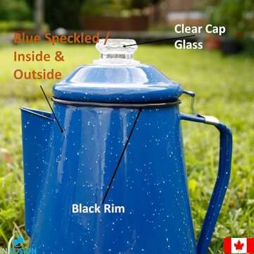 Camping Coffee Percolator with Enamel Finish for 12 Cups