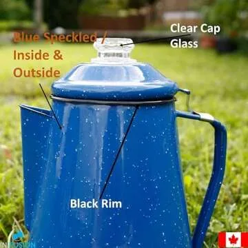 Camping Coffee Percolator with Enamel Finish for 12 Cups