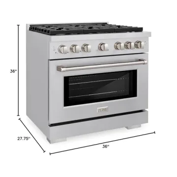 ZLINE Gas Range with Convection Oven and 6 Brass Burners
