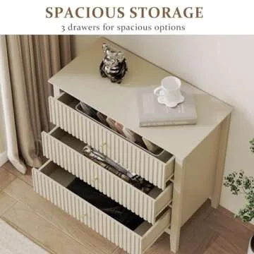 RoyalCraft 3 Drawer Dresser Set, Stylish Modern Storage