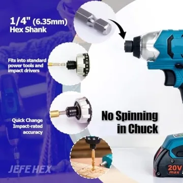 24-Piece JEFE HEX Drill Bit Set for Impact Drivers
