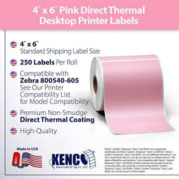 4" X 6" Direct Thermal Perforated Stickers Labels for Shipping Labels, Inventory, and Color Coding -...