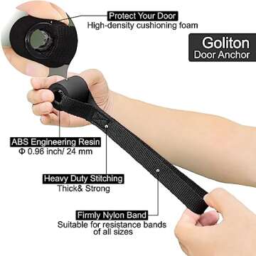 Goliton Resistance Band Door Anchor Attachment, Secure Door Anchor Works with Your Resistance Band and Door Jam Workout to Create Your Own Home Gym.