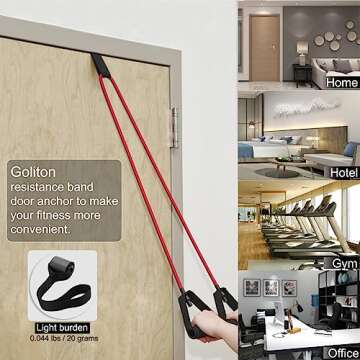 Goliton Resistance Band Door Anchor Attachment, Secure Door Anchor Works with Your Resistance Band and Door Jam Workout to Create Your Own Home Gym.