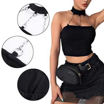 Goth Punk Crop Top for Women - Rave & Halloween Fashion