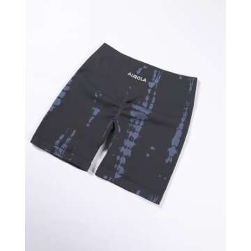 AUROLA Serpent Seamless Scrunch Workout Shorts for Women,Tummy Control Squat Proof Ribbed Thick Active Gym Short