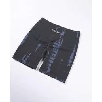 AUROLA Serpent Seamless Scrunch Workout Shorts for Women,Tummy Control Squat Proof Ribbed Thick Active Gym Short