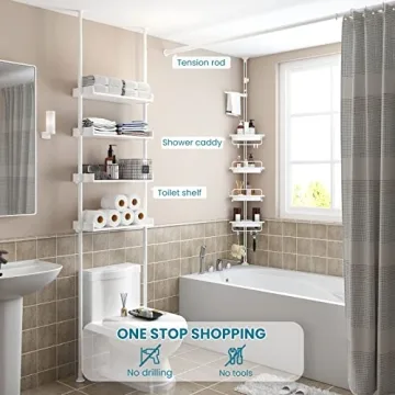 ALLZONE Adjustable Over Toilet Shelf for Stylish Storage Solutions