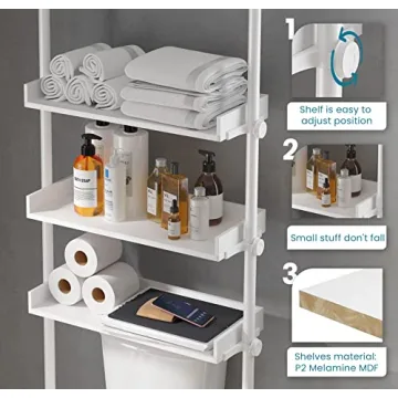 ALLZONE Adjustable Over Toilet Shelf for Stylish Storage Solutions