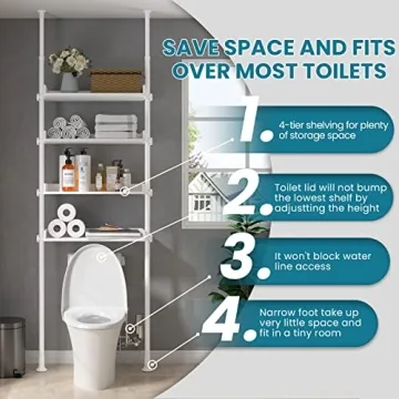 ALLZONE Adjustable Over Toilet Shelf for Stylish Storage Solutions