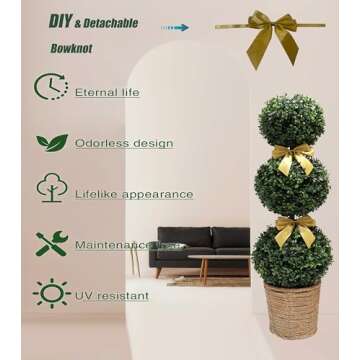 Buy BLONYUVC 38'' Artificial Boxwood Topiary Trees