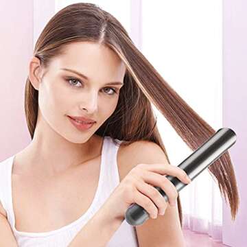 Cordless Flat Iron Cordless Hair Straightener Travel Flat Iron Portable Size USB-C Rechargeable Straightening Iron Grey Gifts for Wome