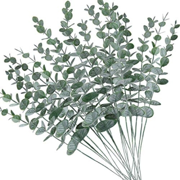 AUMVEYI 20pcs Faux Eucalyptus Stems for Wedding Home Office Decor