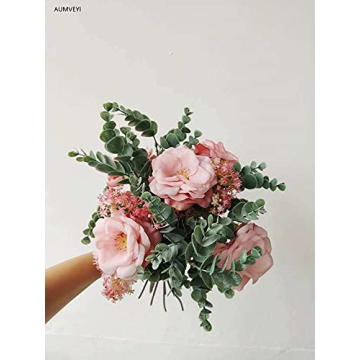 AUMVEYI 20pcs Faux Eucalyptus Stems for Floral Arrangements