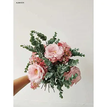 AUMVEYI 20pcs Faux Eucalyptus Stems for Floral Arrangements