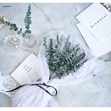 AUMVEYI 20pcs Faux Eucalyptus Stems for Floral Arrangements