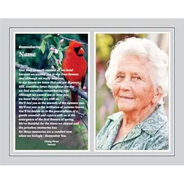 Personalized Sympathy Gift with Poem and Cardinal Print
