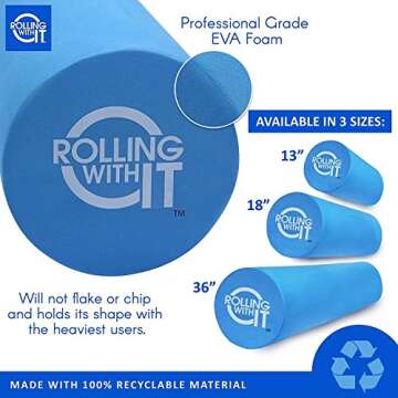 Rolling With It Foam Roller with High Density for Physical Therapy, Muscle Roller for Exercise and M...