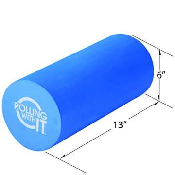 Rolling With It Foam Roller with High Density for Physical Therapy, Muscle Roller for Exercise and Muscle Recovery, Eco-Friendly Back Roller, Firm and Smooth Surface Massage Roller, Select Your Size