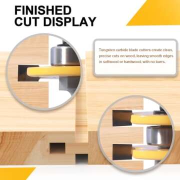 2 PCS Tongue and Groove Router Bit Set for Woodworking