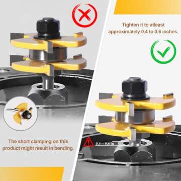 2 PCS Tongue and Groove Router Bit Set for Woodworking