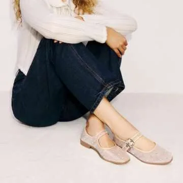 DOEYG Rhinestone Mesh Ballet Flats for Stylish Comfort