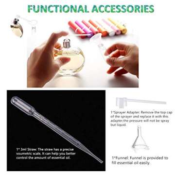 BOXIN 12pcs 5ml Essential Oils Bottles,Rose Gold Oil Roller Bottles For Essential Oils Mini,Perfume Roller Bottles Empty-Made Of High Borosilicate Glass