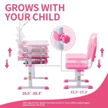 Diroan Kids Desk and Chair Set for Comfortable Study