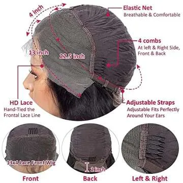 28Inch Lace Front Wigs Human Hair Deep Wave 180% Density Curly Wigs 13x4 HD Transparent Lace Frontal Wigs Human Hair Wet and Wavy Human Hair Wig Pre Plucked with Natural Baby Hair for Black Women