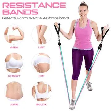 RENRANRING Resistance Bands for Working Out, 150LBS Exercise Bands, Workout Bands, Resistance Bands Set with Handles for Men Women, Legs Ankle Straps for Muscle Training