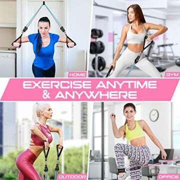 RENRANRING Resistance Bands for Working Out, 150LBS Exercise Bands, Workout Bands, Resistance Bands Set with Handles for Men Women, Legs Ankle Straps for Muscle Training