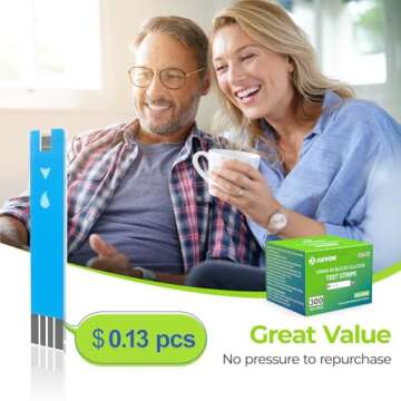 AUVON Blood Glucose Monitor Kit, High Accuracy Blood Sugar Test Kit with 50 Glucometer Strips, 50 30G Lancets, 1 Lancing Devices, DS-W Diabetes Testing Kit, No Coding Required, Travel Size