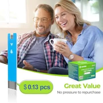 AUVON Blood Glucose Monitor Kit, High Accuracy Blood Sugar Test Kit with 50 Glucometer Strips, 50 30G Lancets, 1 Lancing Devices, DS-W Diabetes Testing Kit, No Coding Required, Travel Size