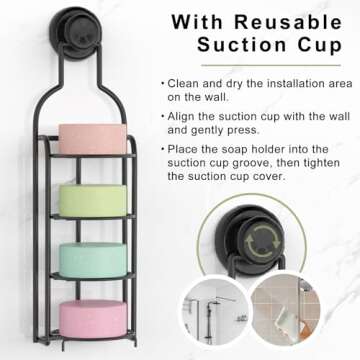 GOSCHE Metal 4-Tier Self-Draining Soap Holder