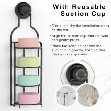 GOSCHE Metal 4-Tier Self-Draining Soap Holder