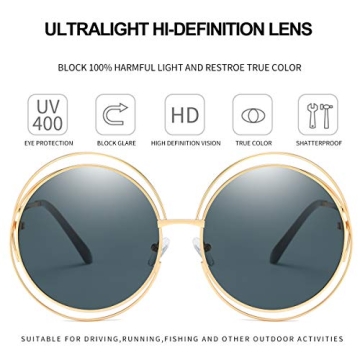 Dollger Oversized Round Sunglasses with UV Protection